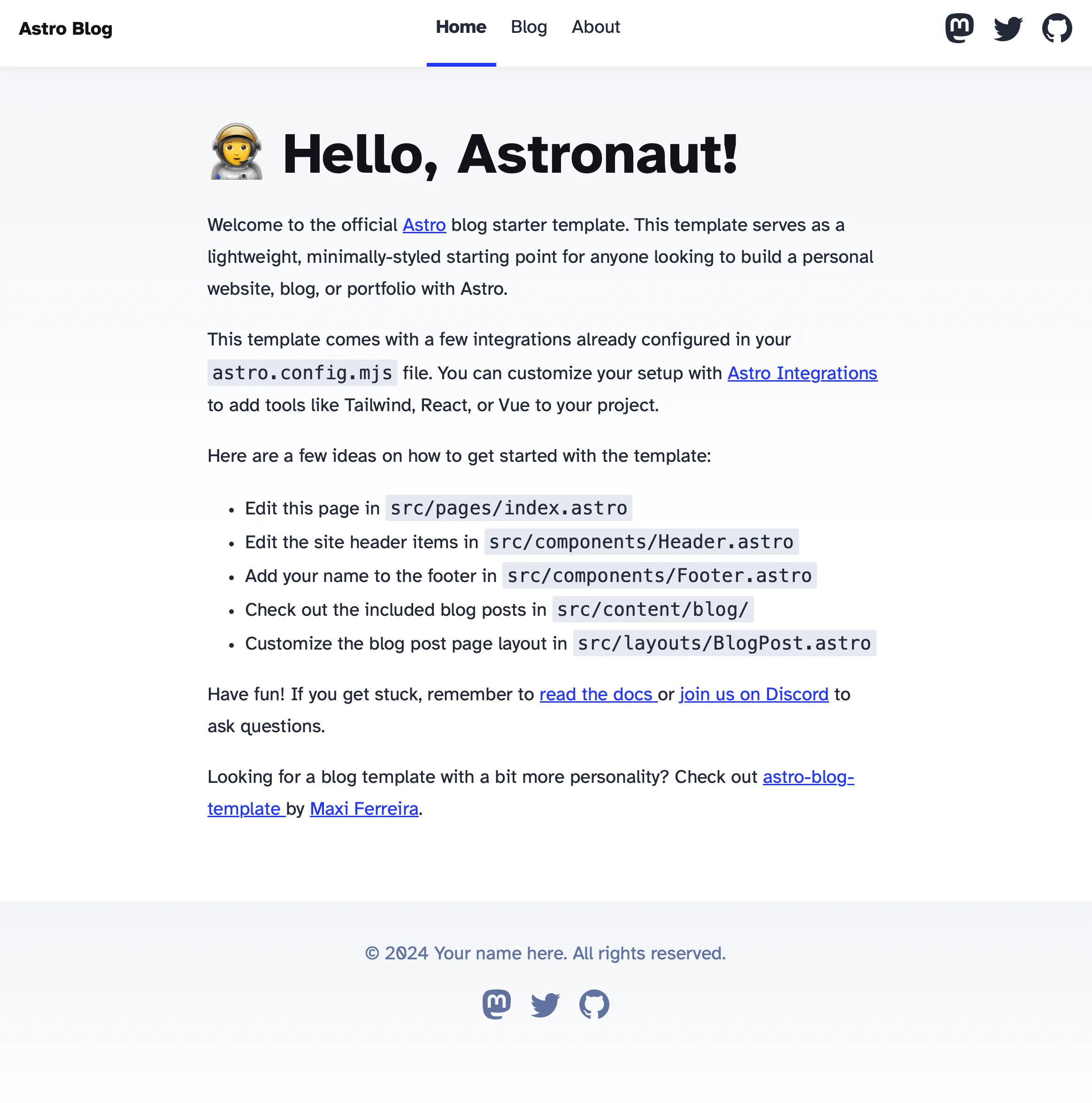 Hello, Astronaut!